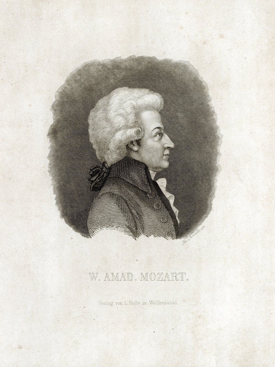 Wolfgang Amadeus Mozart Gravur. von Unbekannt