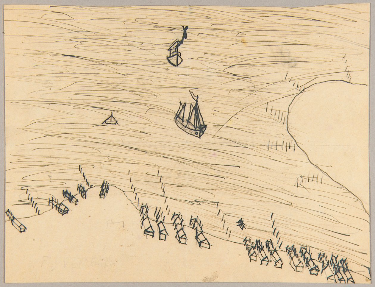 Boote und Küstenlinie von Unidentified