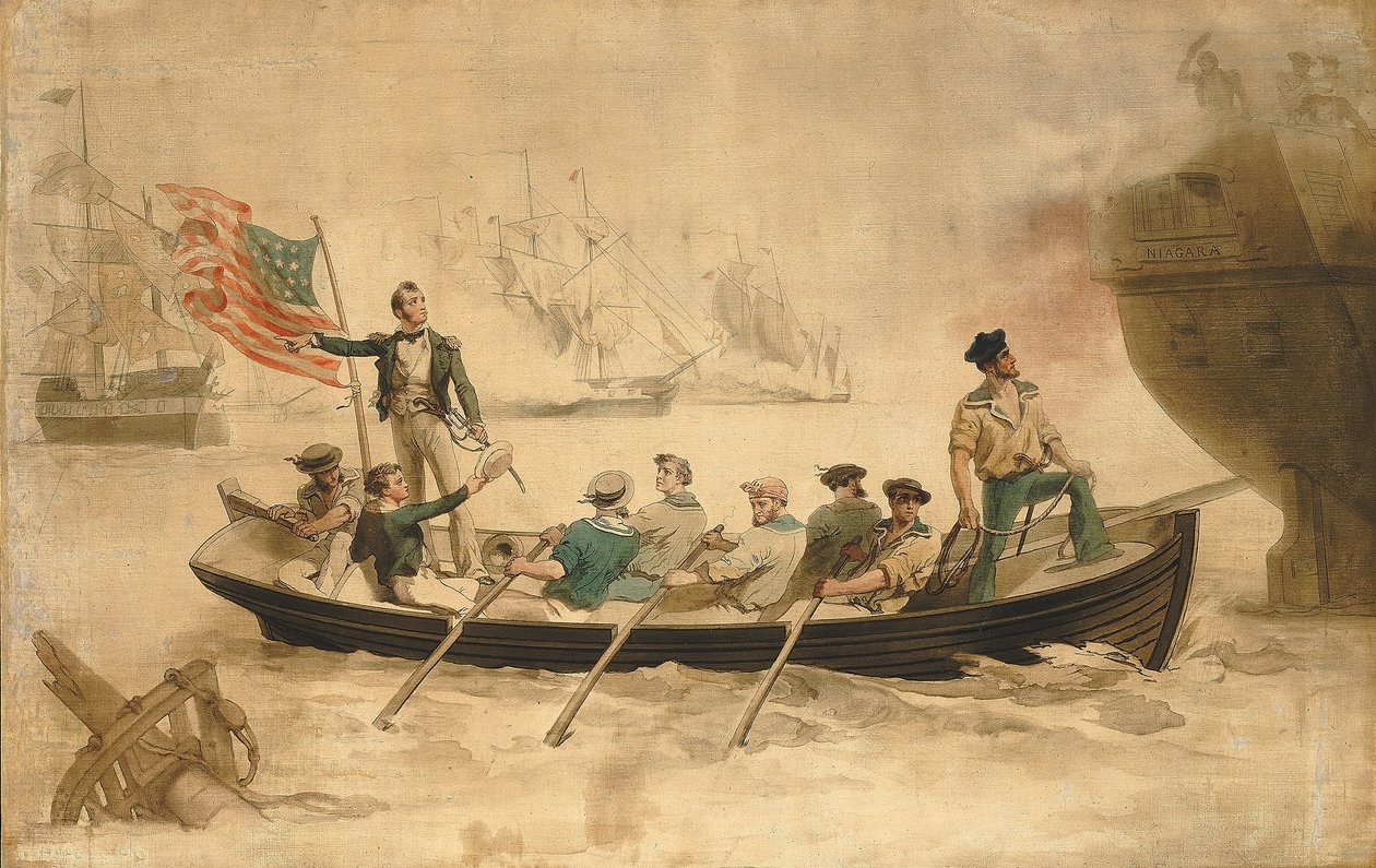 Perry überträgt seine Flagge auf die Niagara von Unidentified