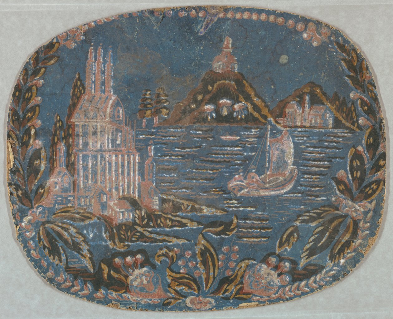 Bandbox Fragment (USA), 1830–60 von Unknown