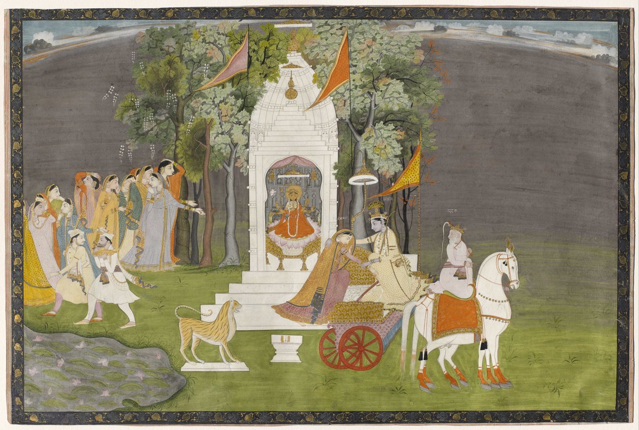 Krishna entführt Rukmani aus dem Tempel von Indian School