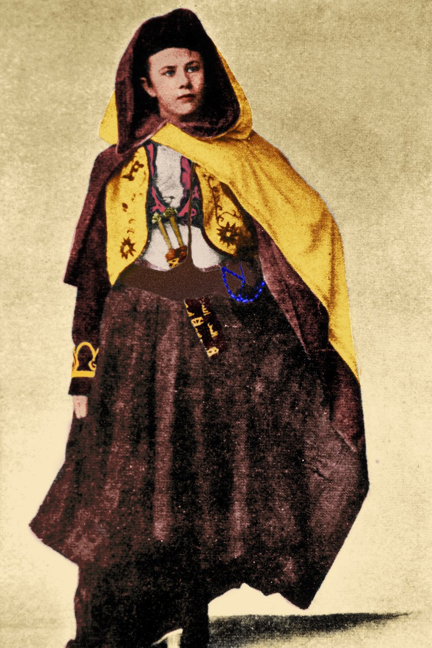 Schweizer Entdeckerin Isabelle Eberhardt in arabischer Tracht, ca. 1897 (spätere Kolorierung) von Unknown