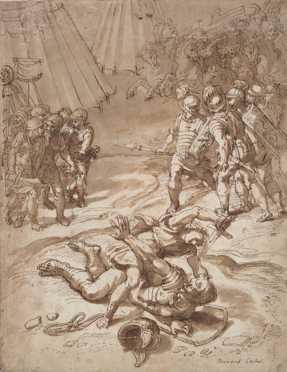 David tötet Goliath von Unknown