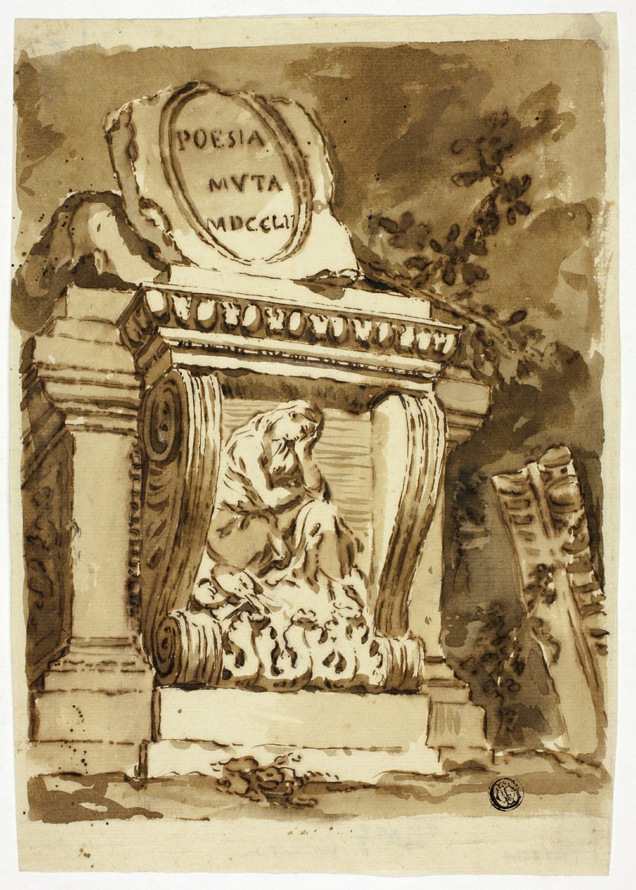 Grabdenkmal mit der Inschrift "Poesia Muta" von Unknown