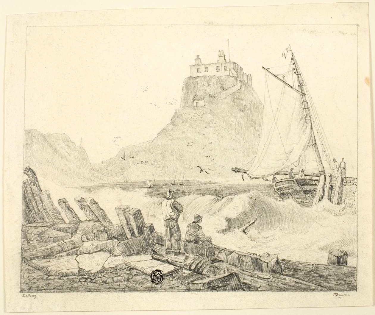 Hafen mit altem Schloss von Unknown