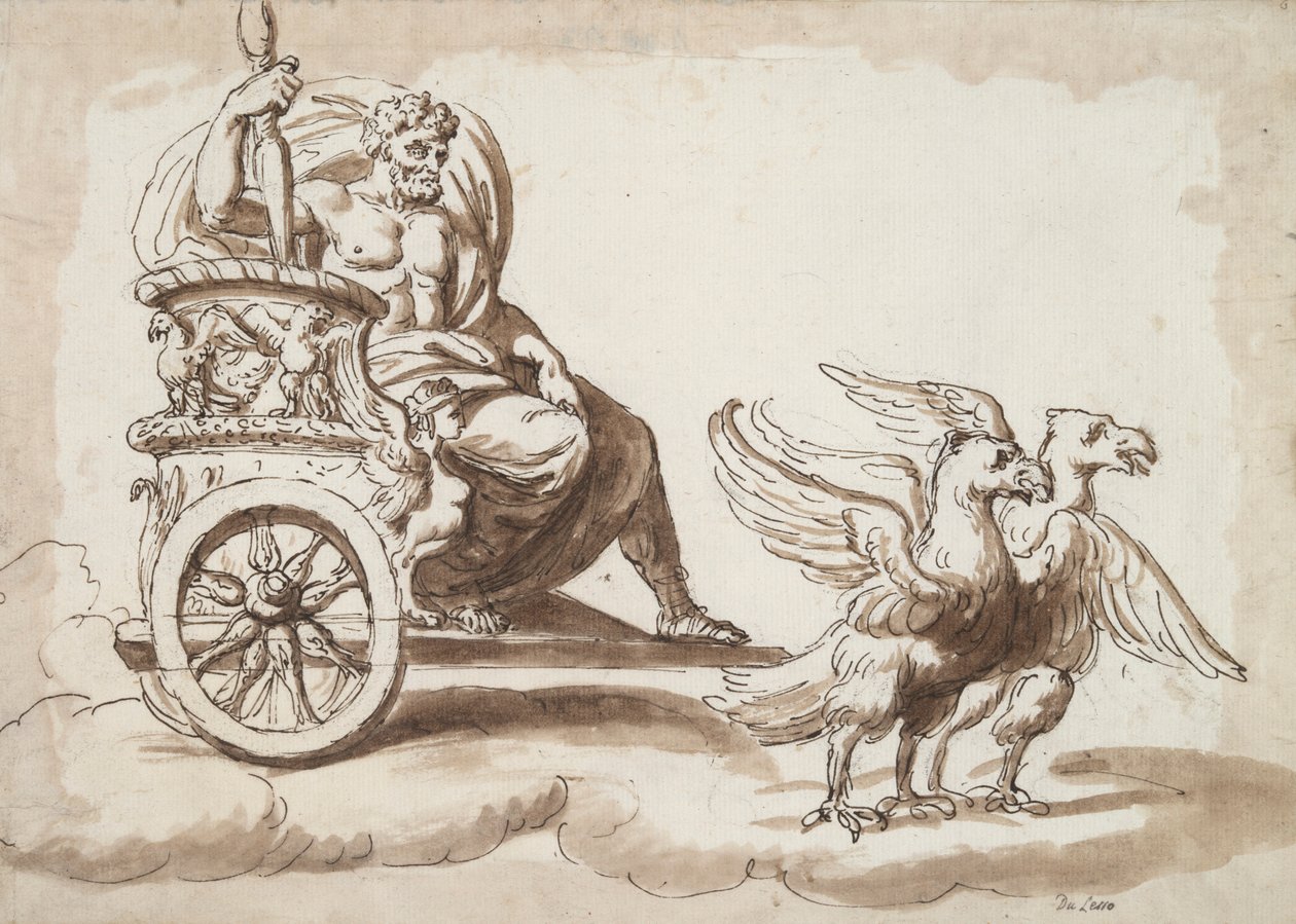 Jupiter in einem von Adlern gezogenen Wagen von Unknown