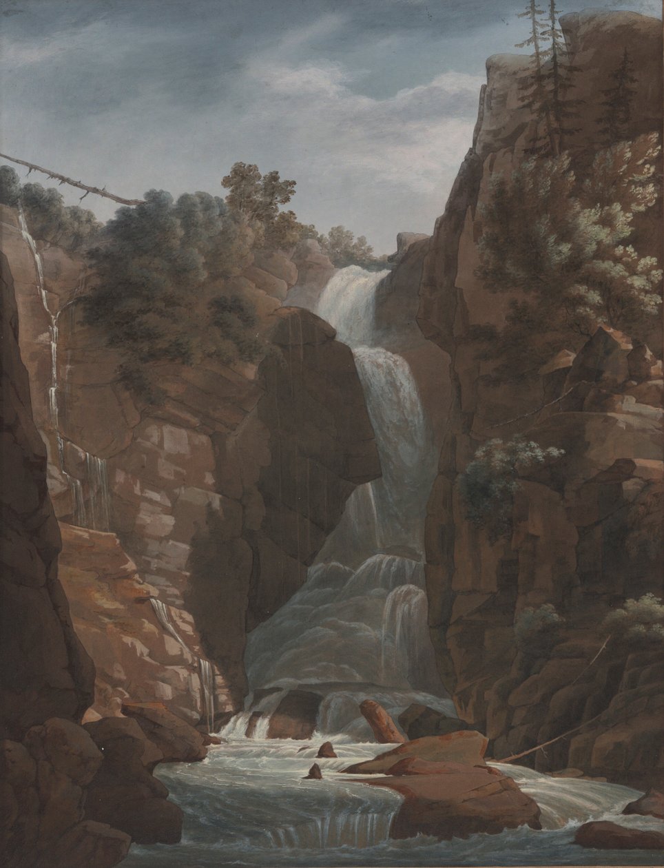 Landschaft und Wasserfall von Unknown