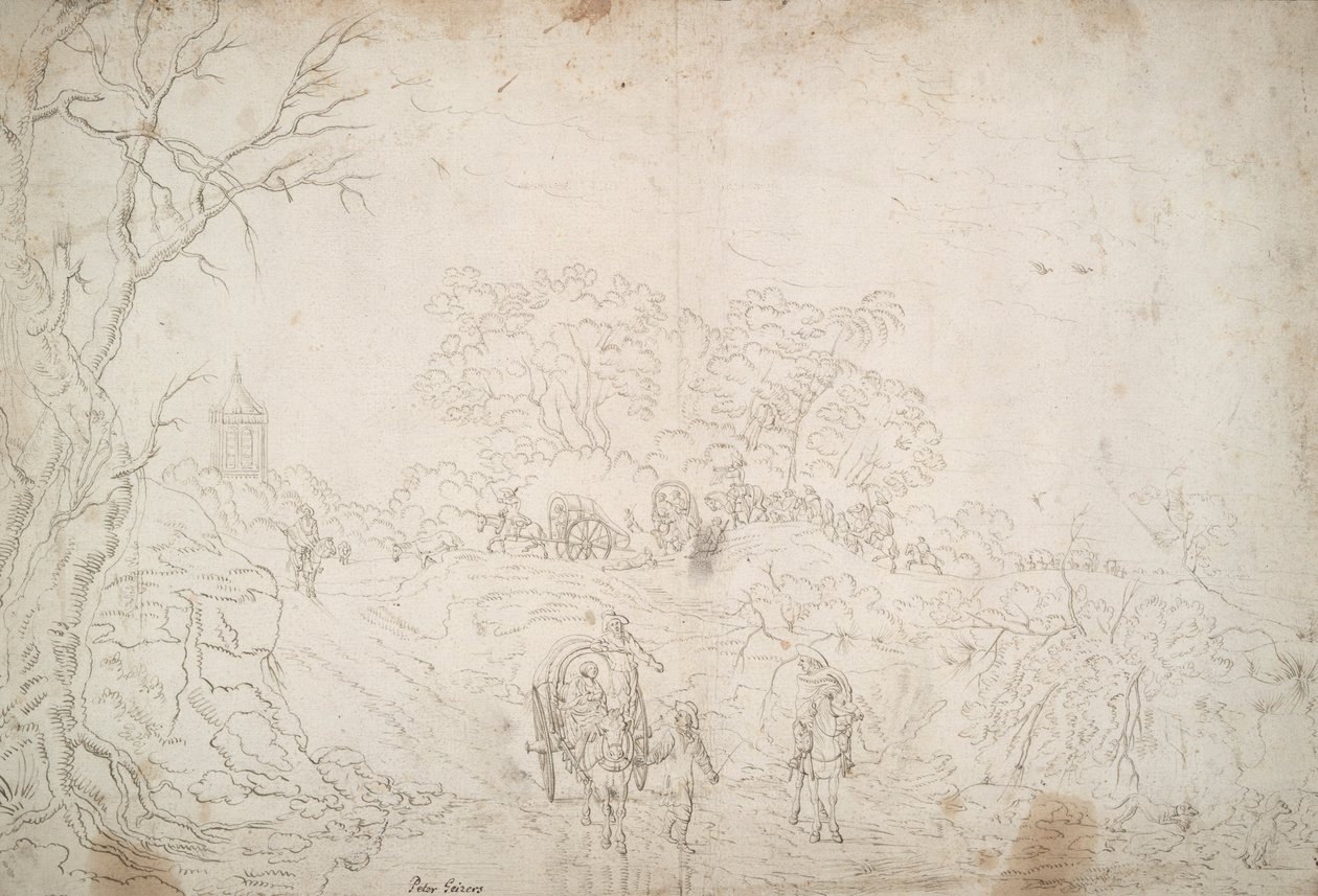 Landschaft mit Karawane von Unknown
