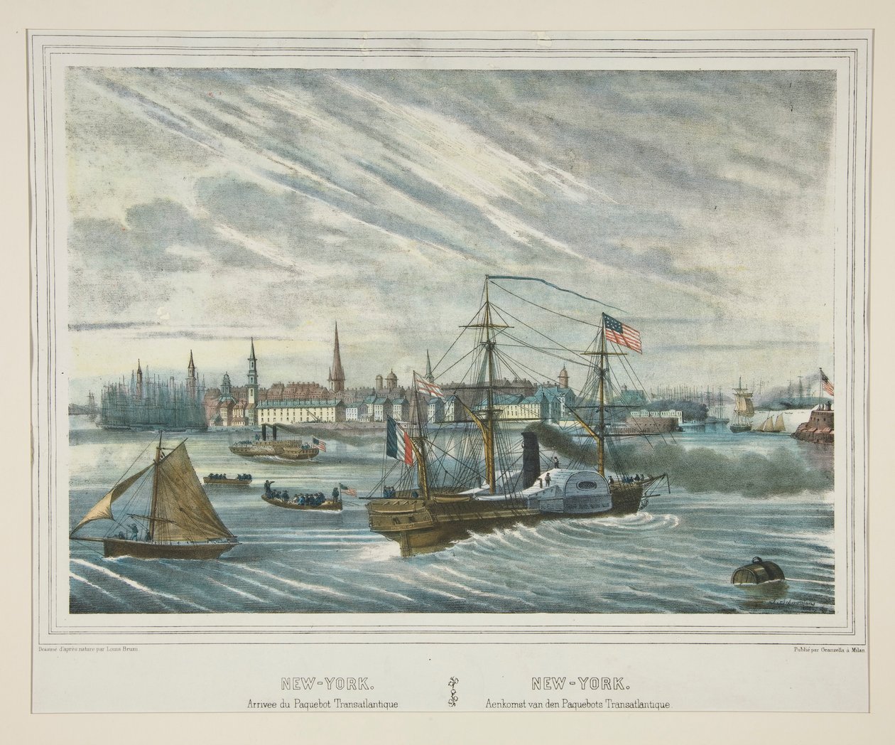 New-York. Ankunft des Transatlantik-Dampfers. von Unknown