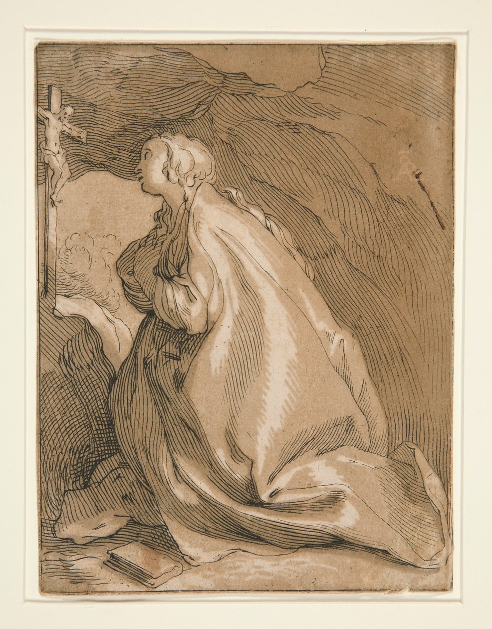 Heilige Maria Magdalena in der Höhle nach links blickend von Unknown