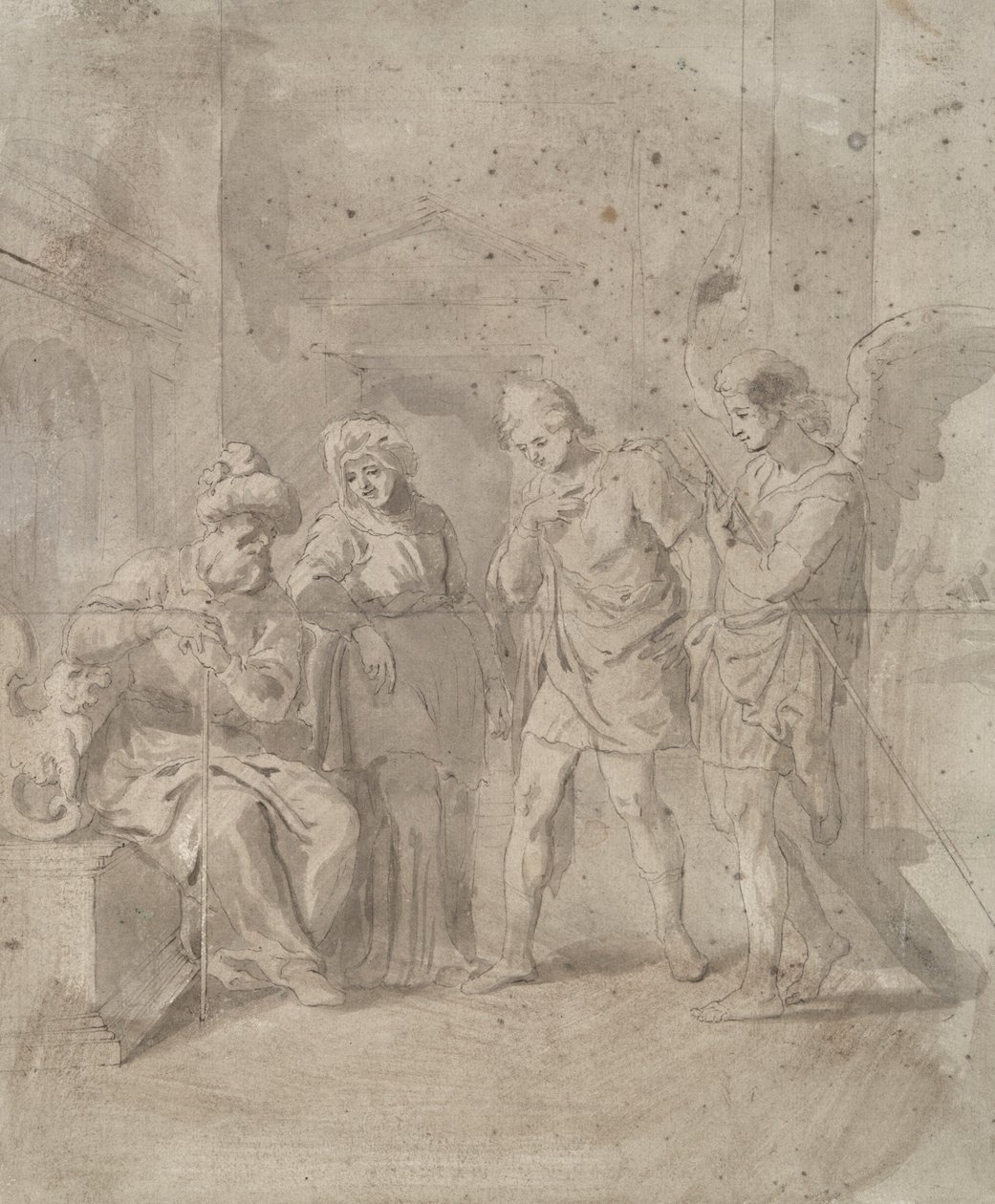 Tobit und der Engel verlassen seine Eltern von Unknown