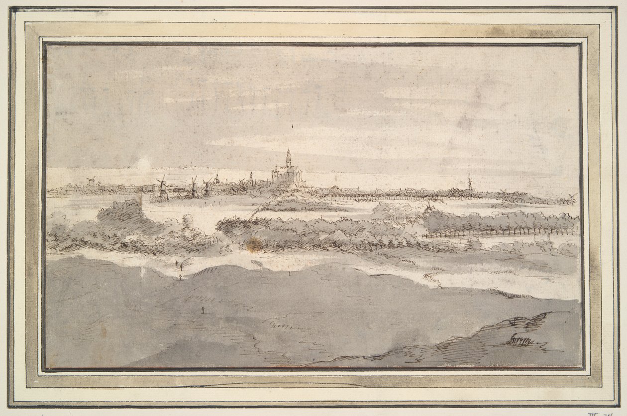 Blick auf Haarlem von Nordwesten von Unknown