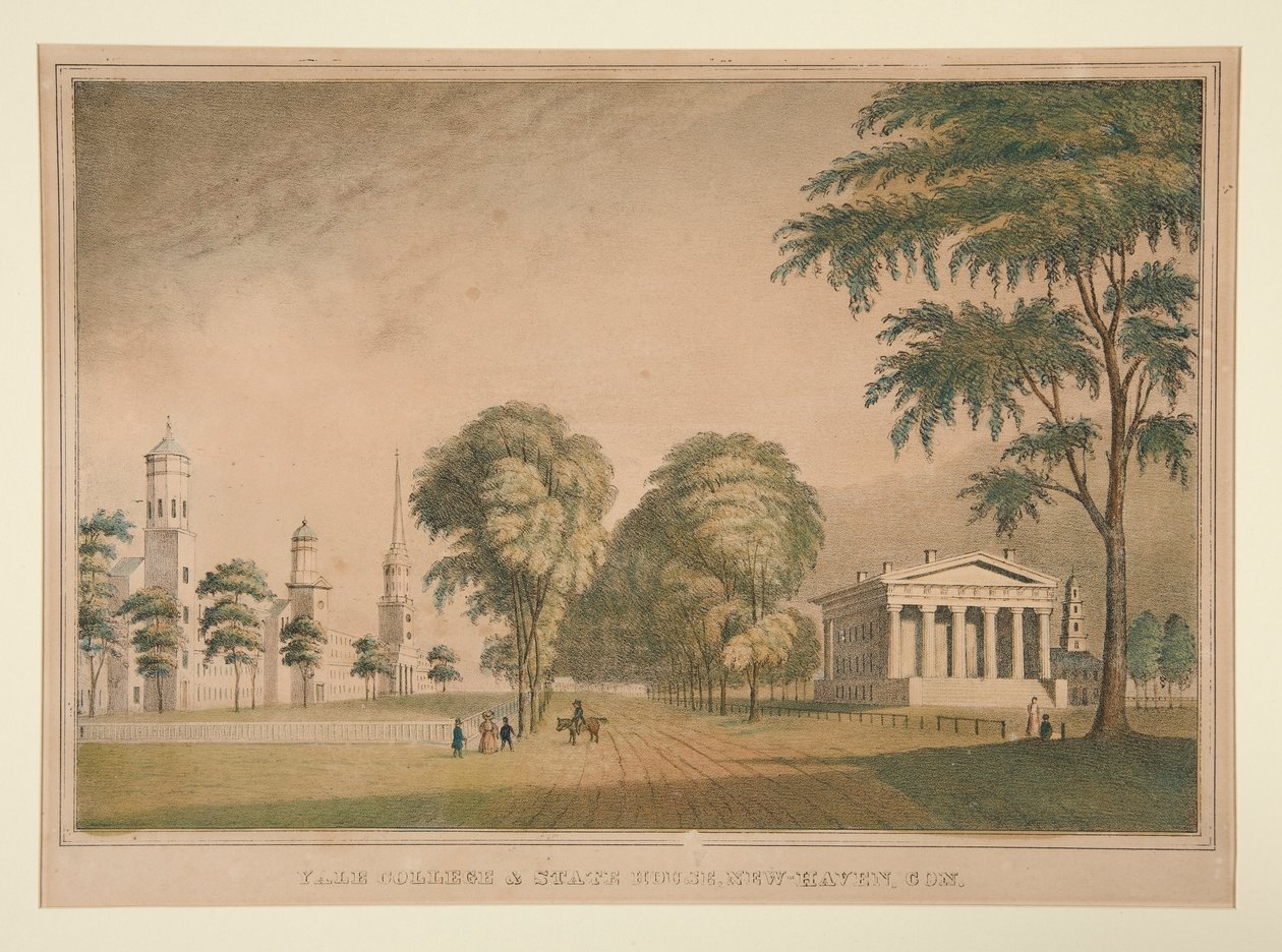 Yale College und State House, New Haven, Con. von Unknown