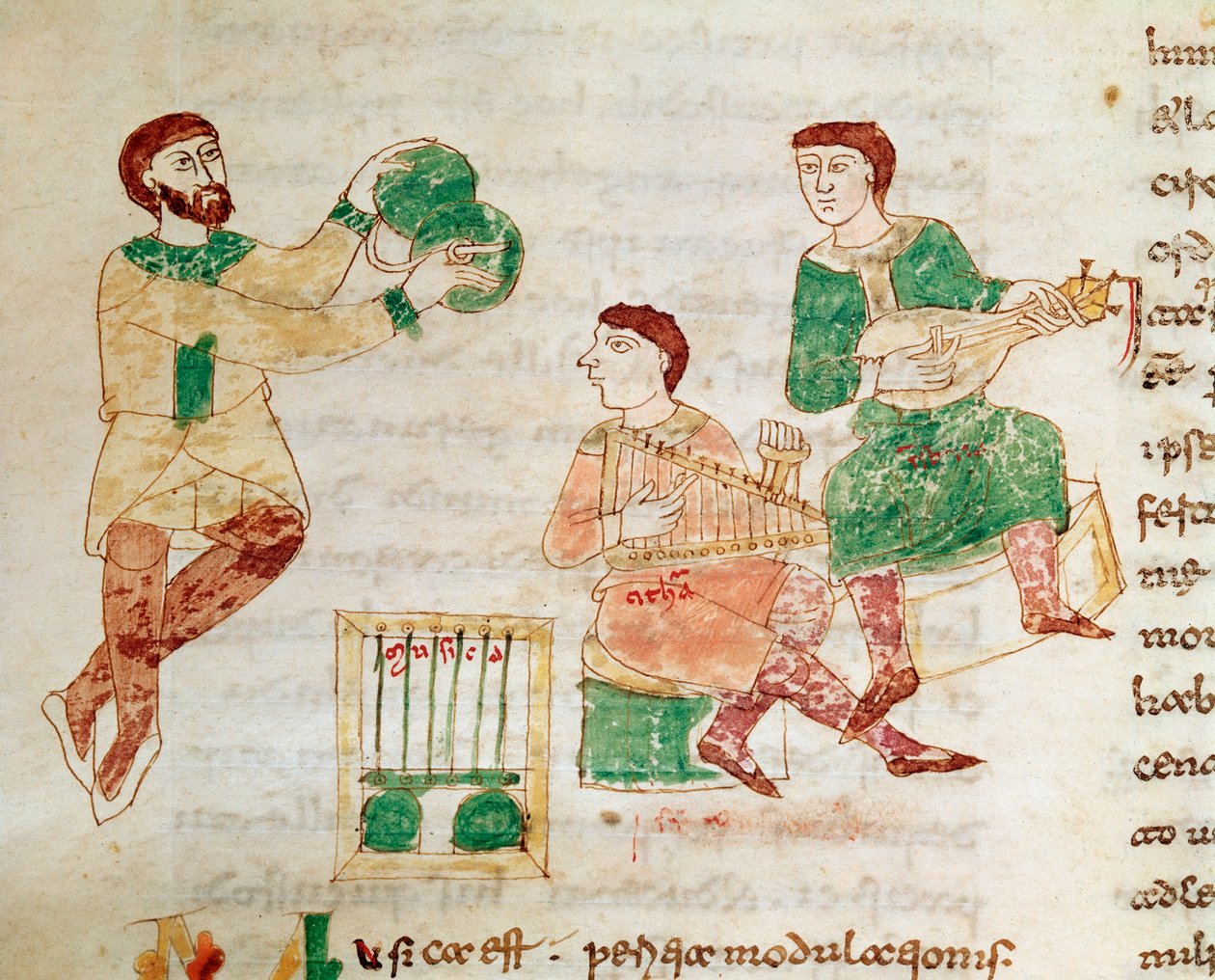 Gaukler und Hofmusiker (Miniatur, 9. Jahrhundert) von Unknown artist