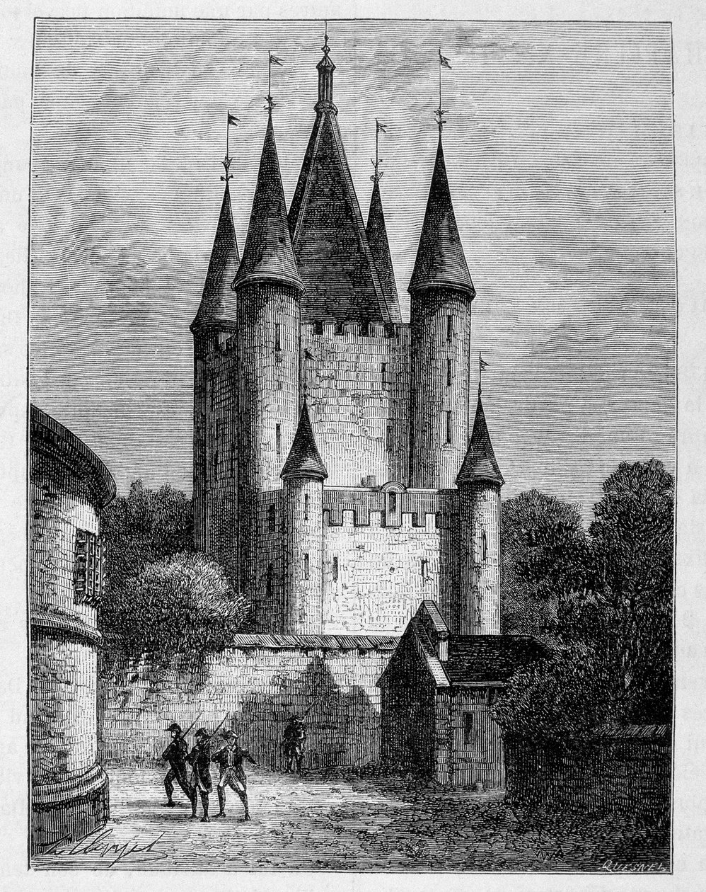 Turm des Tempels - Gravur von Unknown artist