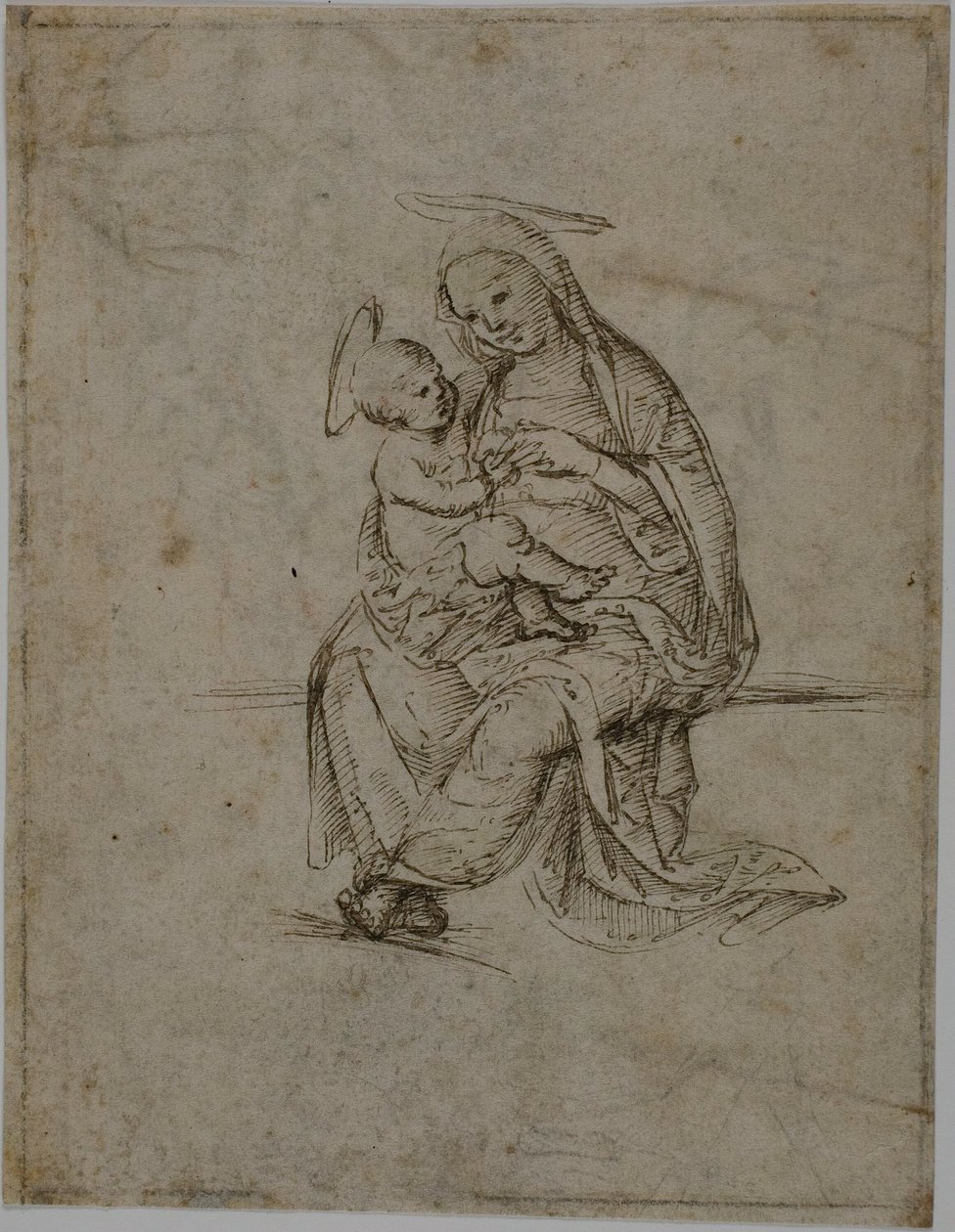 Jungfrau und Kind (recto); Putti (verso) von Unknown Florentine