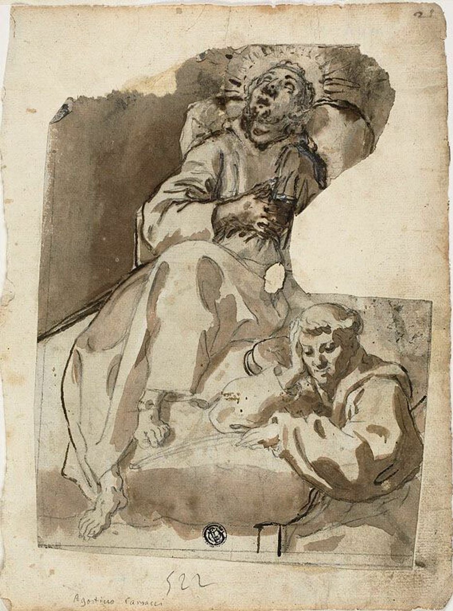 Tod eines Heiligen von Unknown Sienese