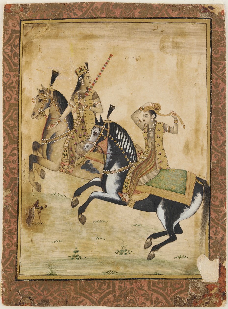 Ein Prinz und eine Prinzessin zu Pferd von Unknown artist