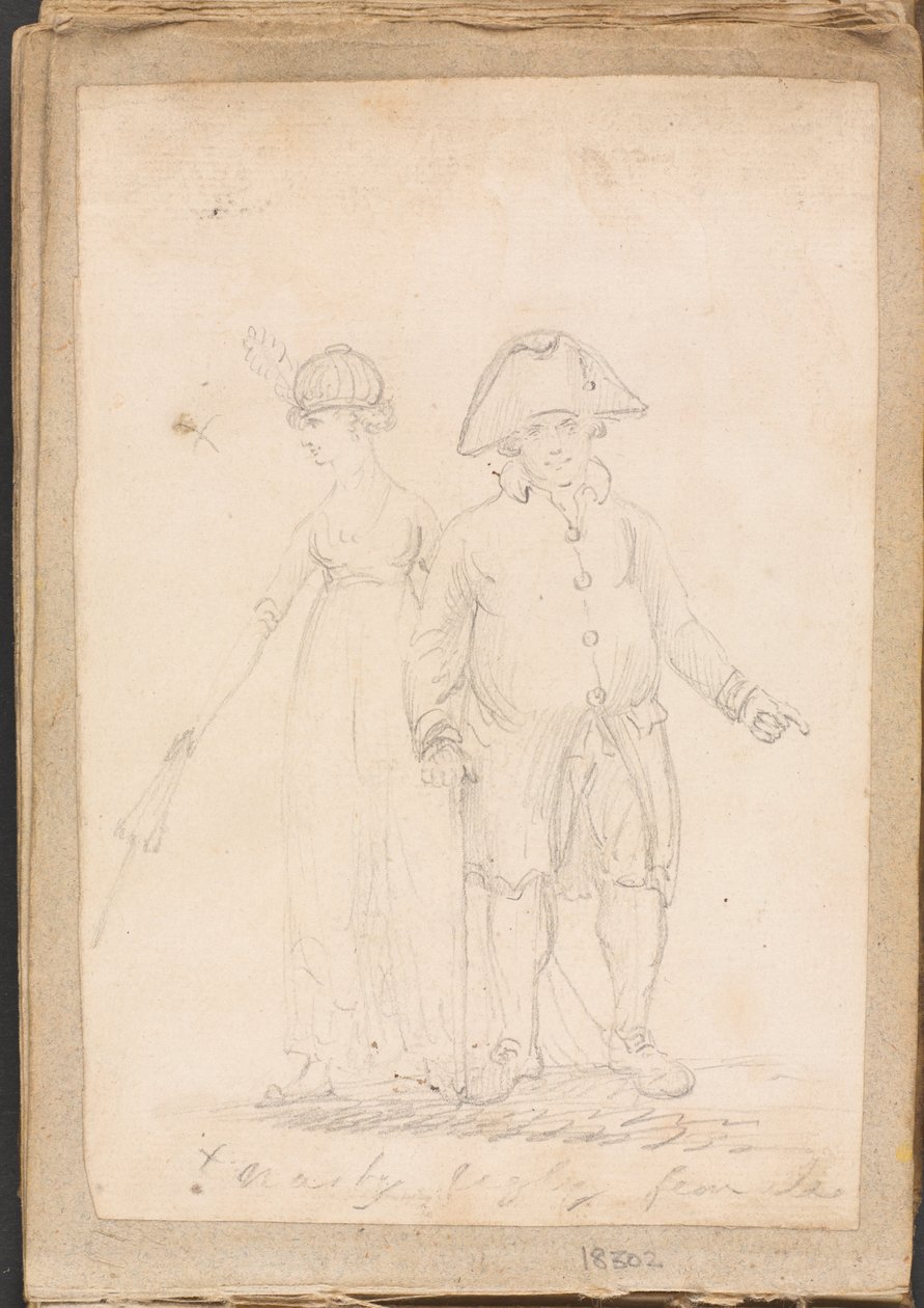 Eine Dame und ein Herr in Zivilkleidung von Unknown artist
