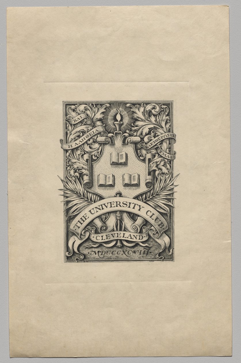Exlibris: The University Club, Cleveland von Unknown artist