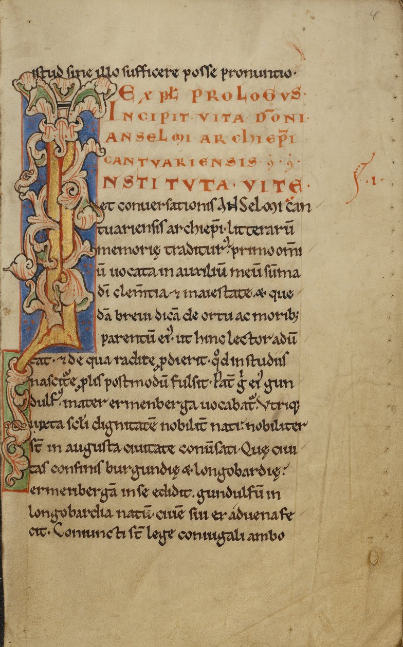 Geschmückter Initialbuchstabe I von Unknown artist
