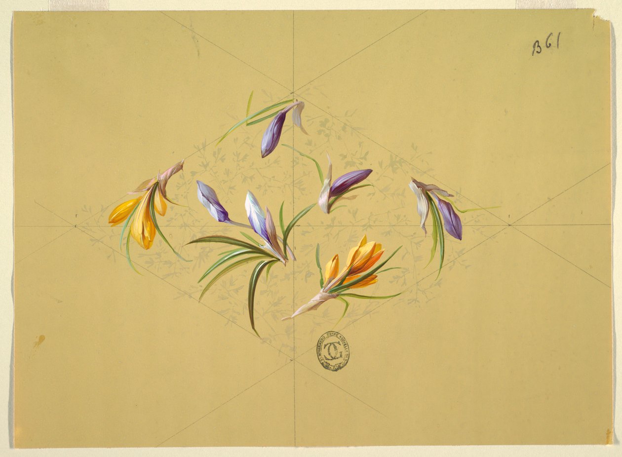 Entwürfe für Tapeten und Textilien: Blumen von Unknown artist