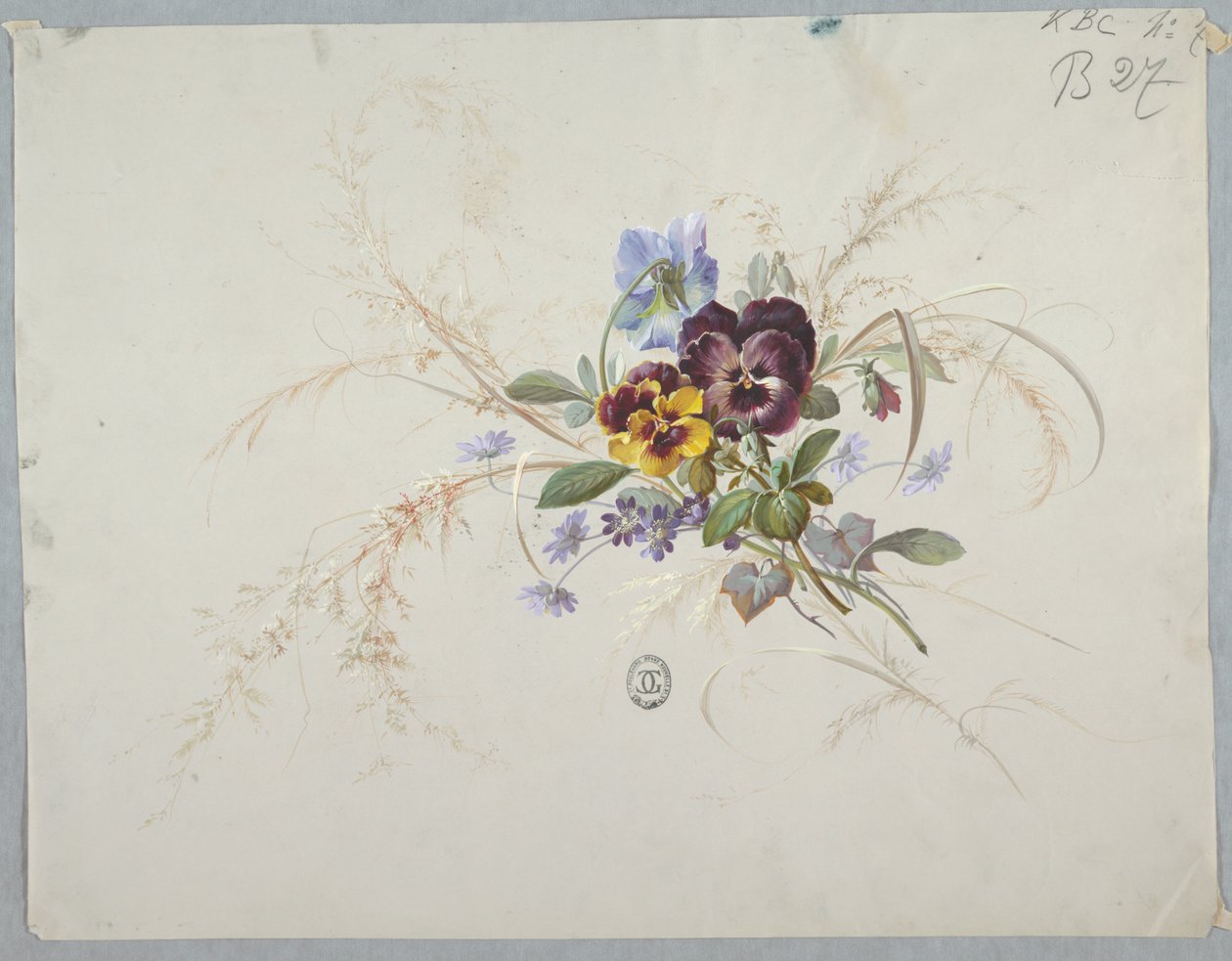 Entwürfe für Tapeten und Textilien: Blumen von Unknown artist
