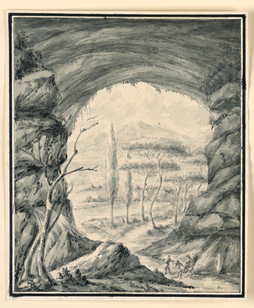 Figuren auf einem felsigen Pass von Unknown artist