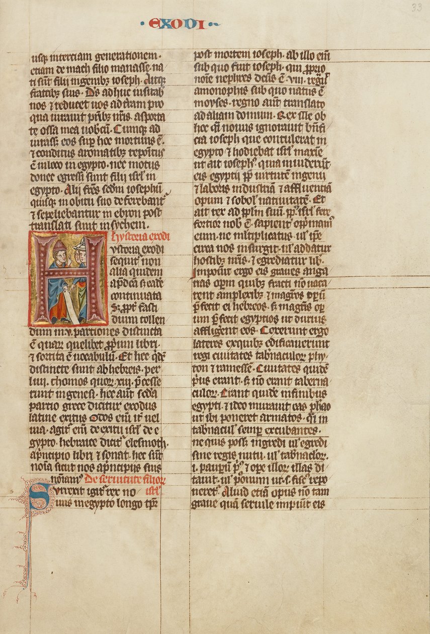 Initiale H: Moses spricht zu den Israeliten von Unknown artist