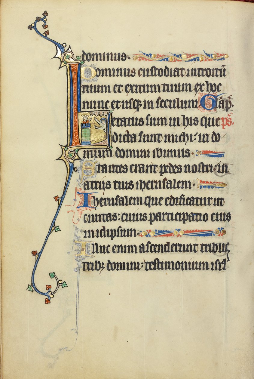 Initiale L: David spricht mit einem Engel von Unknown artist
