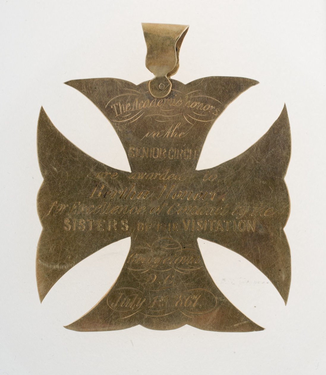 Malteserkreuz-Anhänger, verliehen an Bertha Palmer von Unknown artist