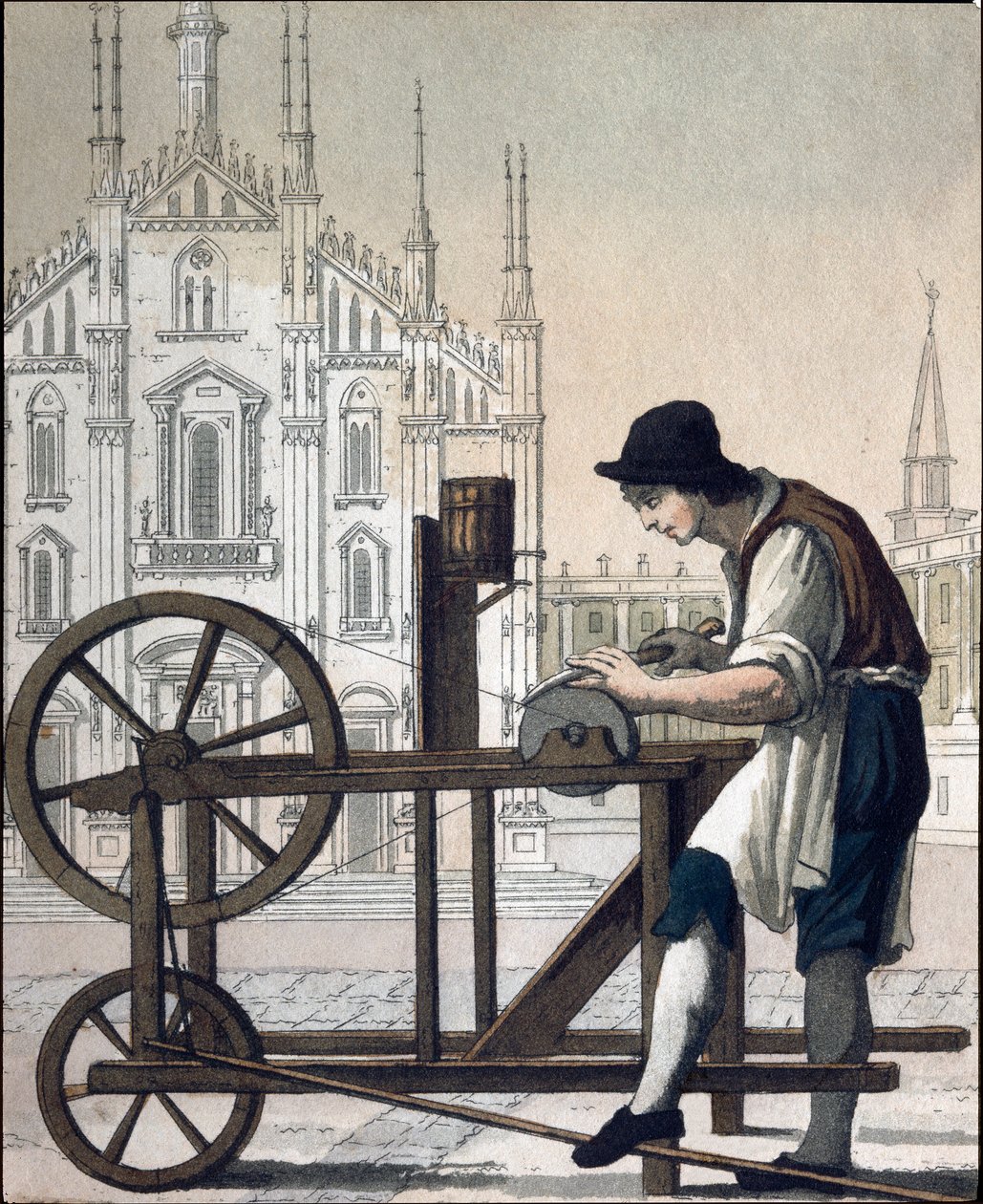 Altes Handwerk: der Messerschleifer von Unknown artist