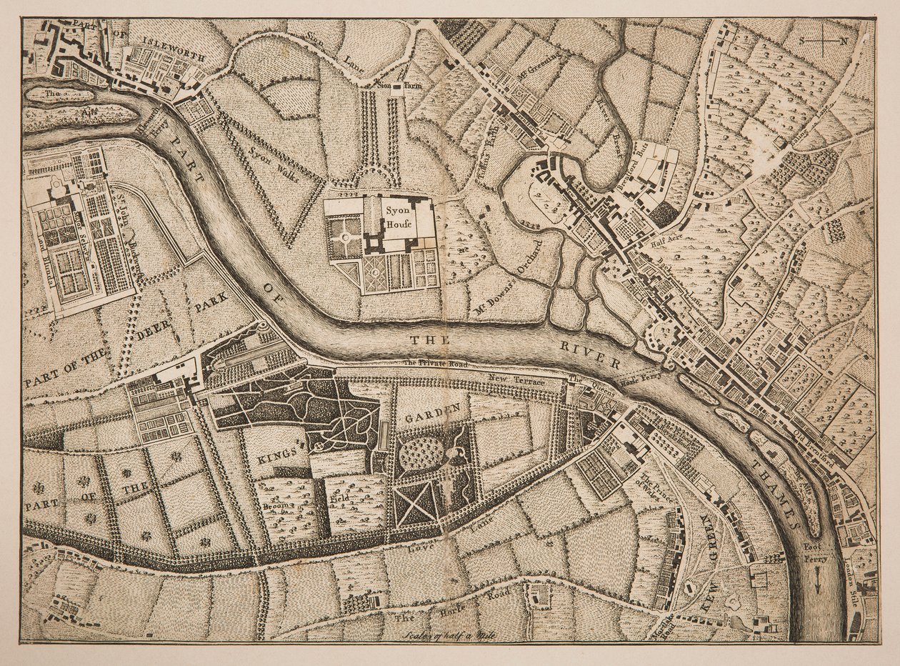 Plan von Richmond, Syon und Kew von Unknown artist