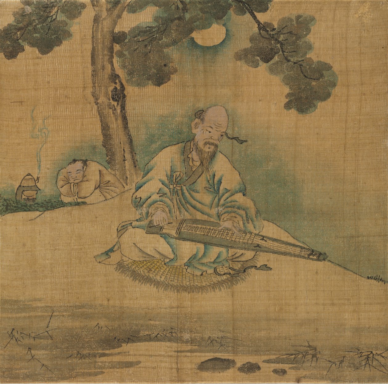 Gelehrter spielt Qin von Unknown artist