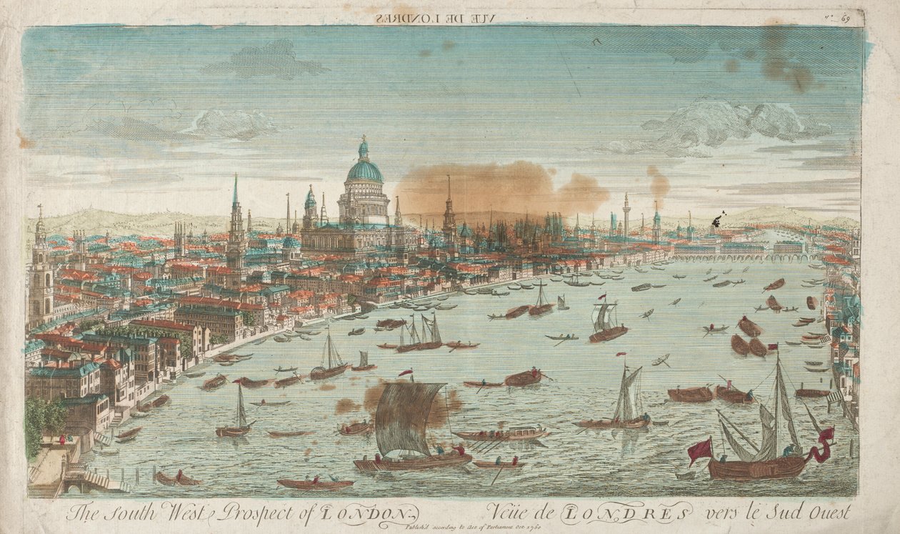 Südwestansicht von London von Unknown artist