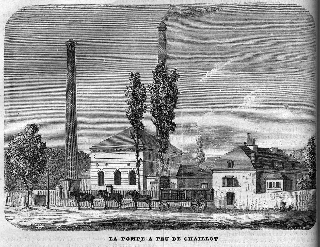 Die Feuerpumpe von Chaillot im Jahr 1858. von Unknown artist
