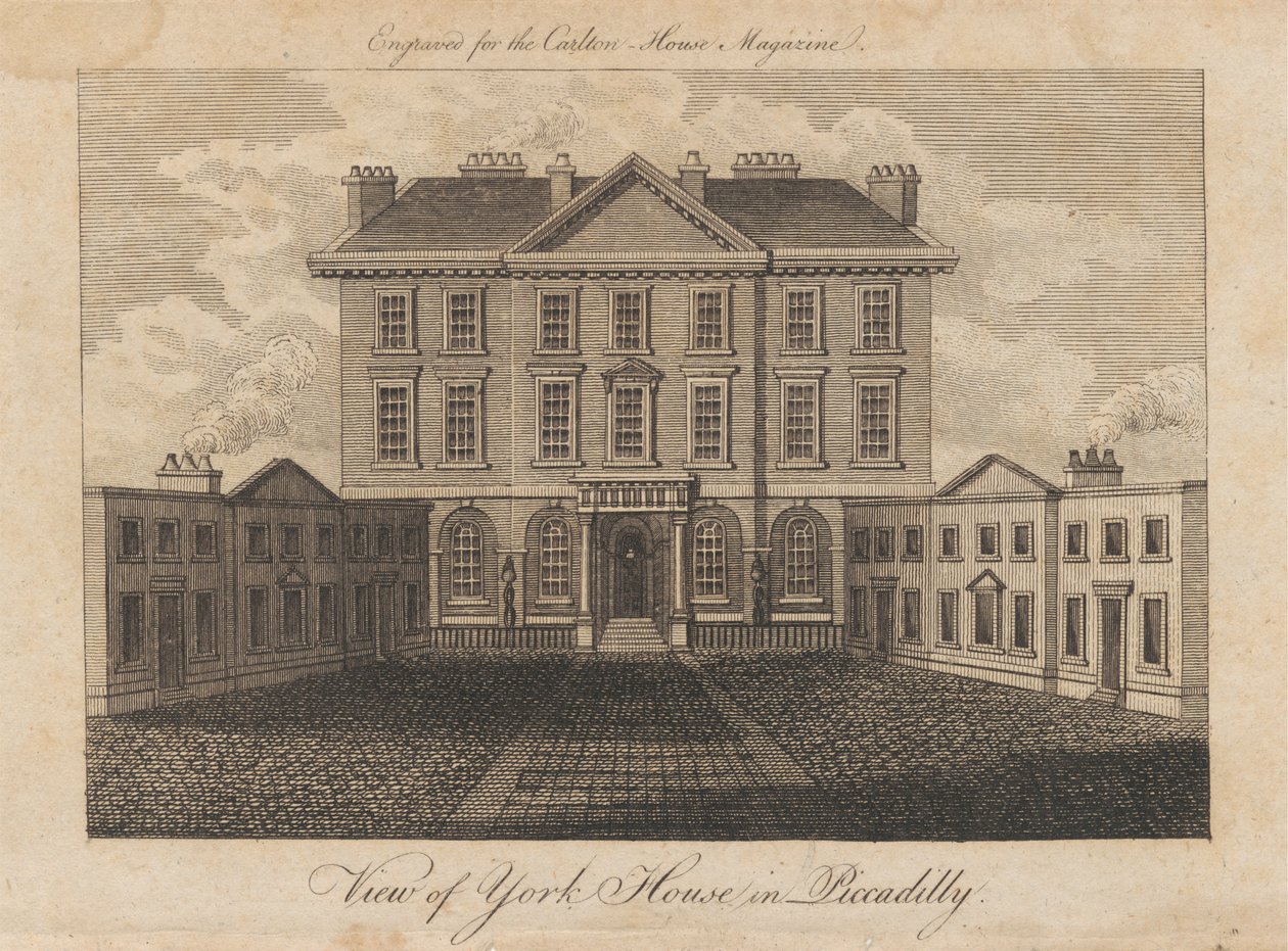 Ansicht von York House in Piccadilly von Unknown artist