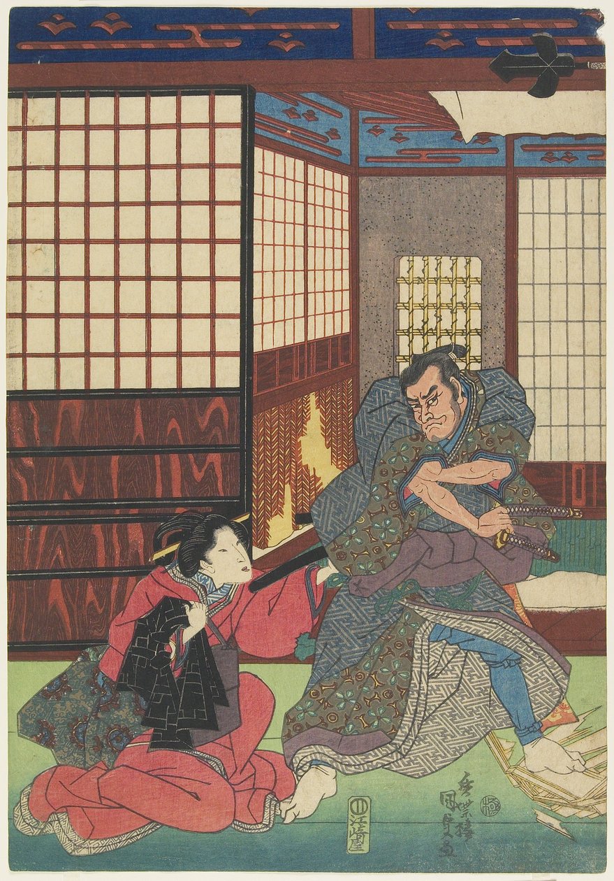 (Szene aus einem nicht identifizierten Stück), 1830-1844 von Utagawa Kunisada