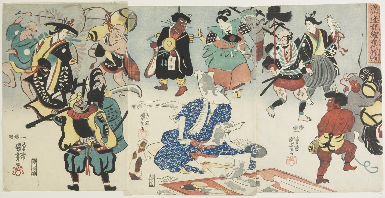 Beliebtes O_tsu-e-Phänomen, 1848 von Utagawa Kuniyoshi