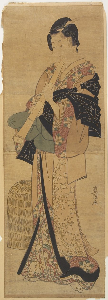 (Frau verkleidet als Bettelpriester) von Utagawa Toyokuni