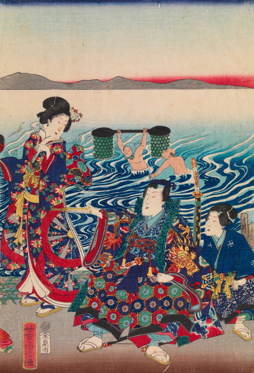 Genji überquert den Oi-Fluss von Utagawa Yoshitora