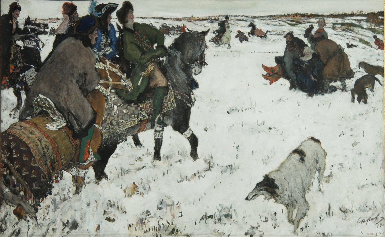 Peter I. auf der Jagd, 1902 von Valentin Aleksandrovich Serov