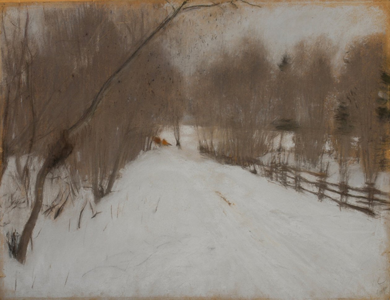 Winterstraße nach Domotkanovo, 1904 von Valentin Aleksandrovich Serov