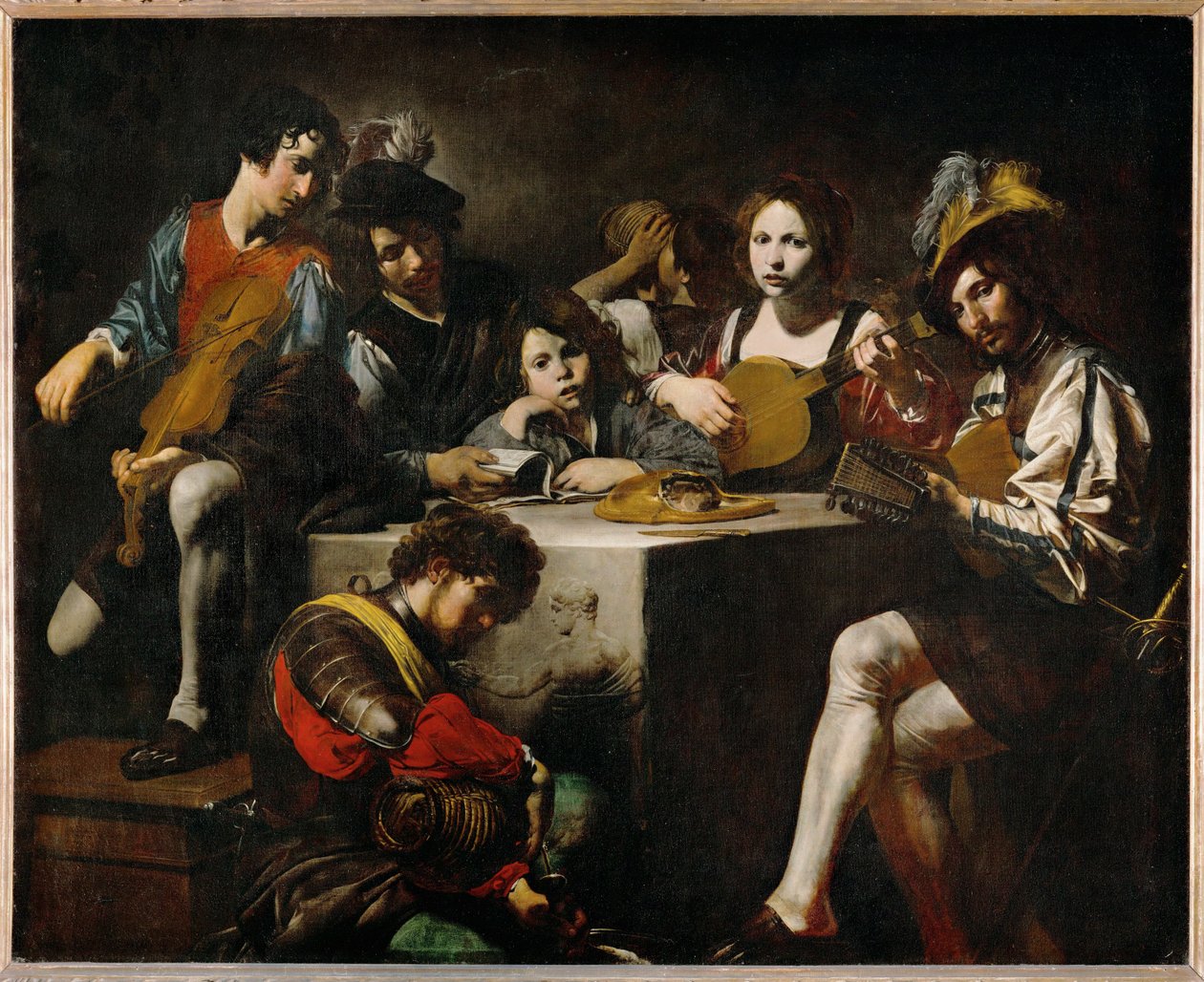 Konzert im Basrelief von Valentin de Boulogne