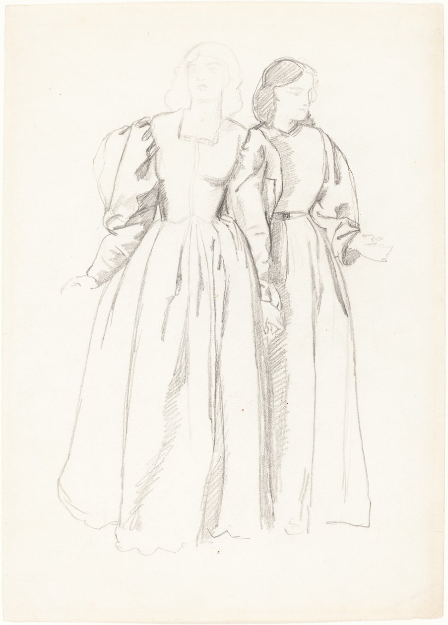 Studie von zwei jungen Frauen [recto] von Valentine Cameron Prinsep
