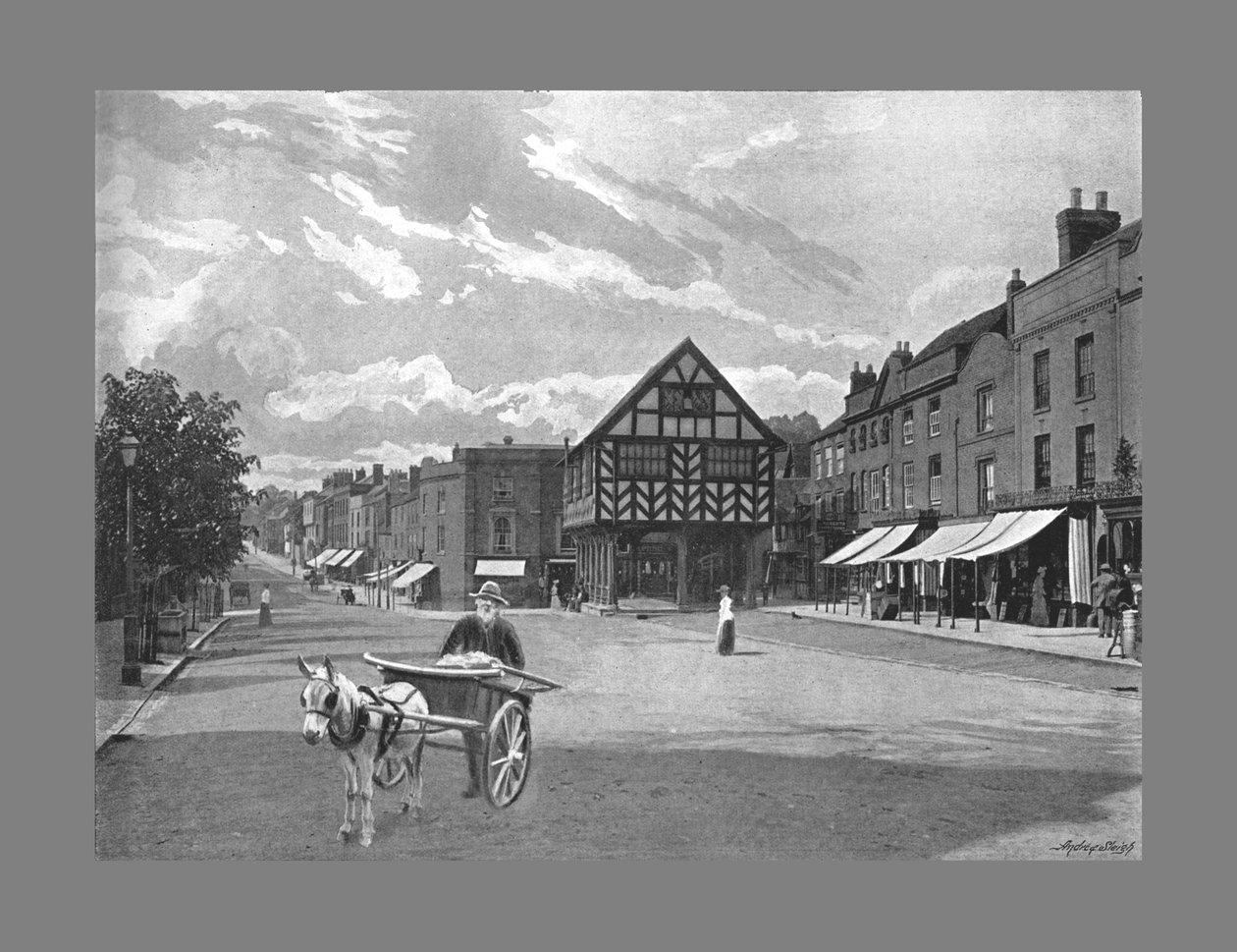 Marktplatz, Ledbury, um 1900 von Valentine and Sons Ltd