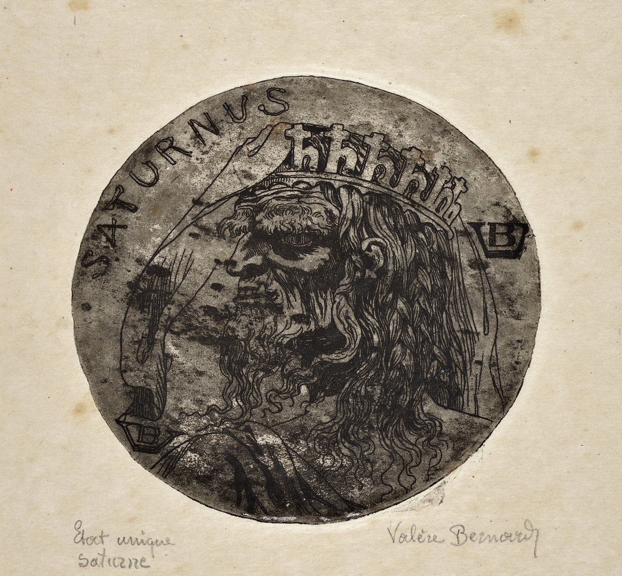 Darstellung des göttlichen Saturn (Zeichnung) von Valère Bernard