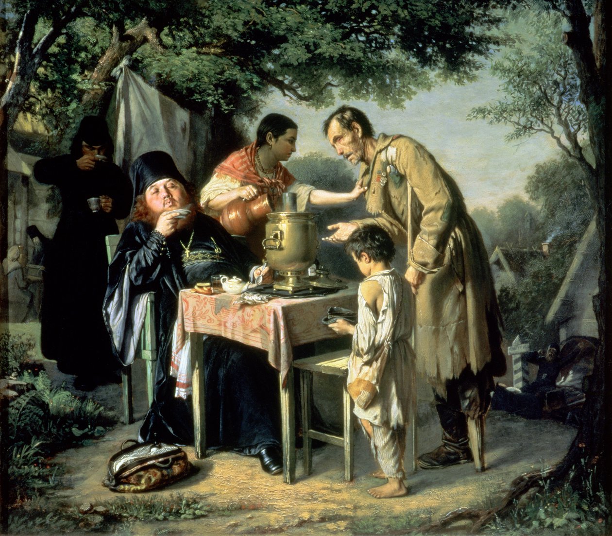 Teetrinken in Mytishchi, bei Moskau, 1862 von Vasili Grigorevich Perov