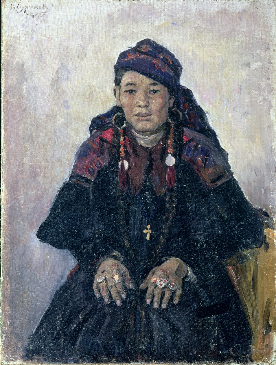 Porträt einer Kosakenfrau, 1909 von Vasilij Ivanovic Surikov