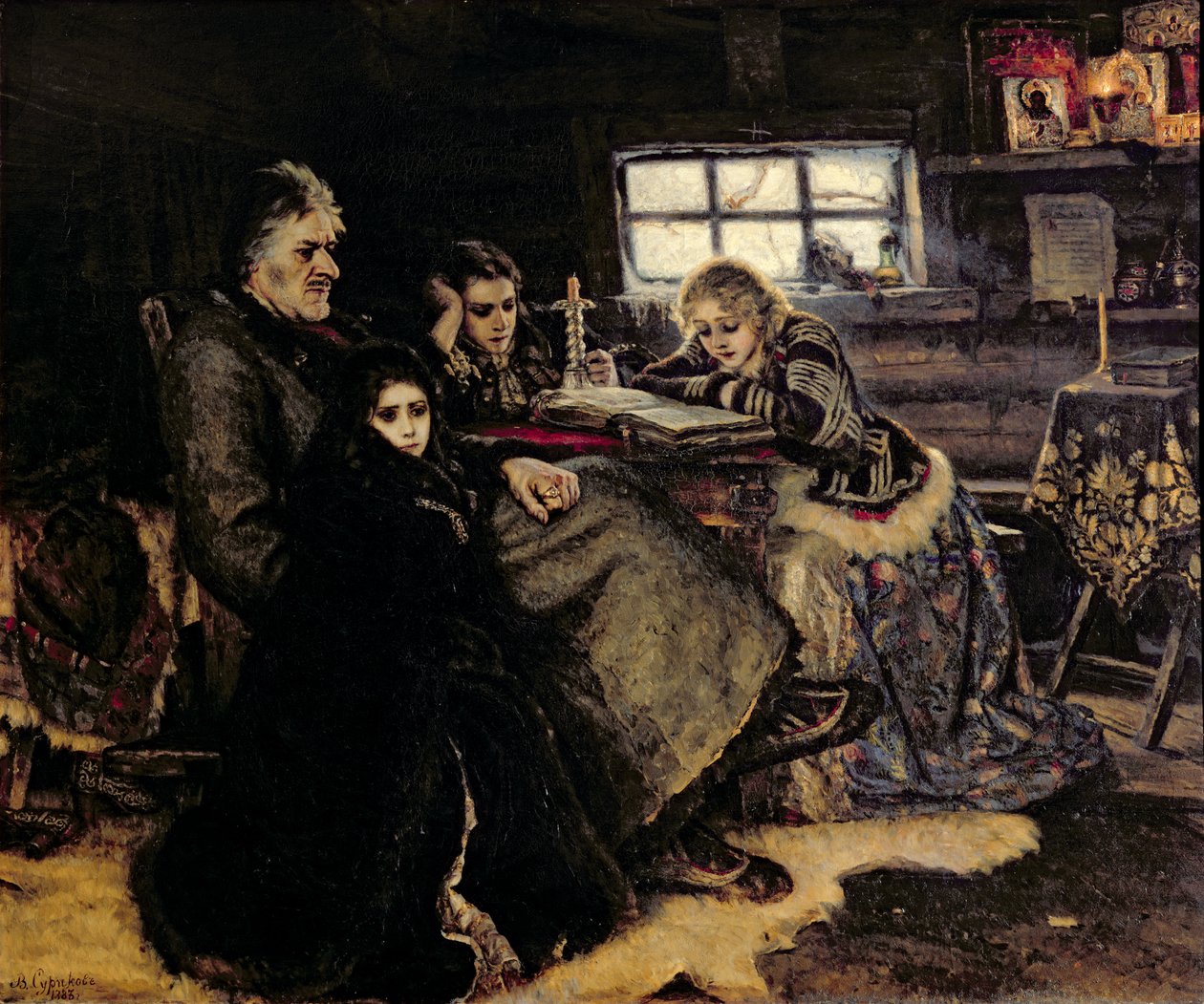 Die Familie Menshikov in Beriozovo, 1883 von Vasilij Ivanovic Surikov